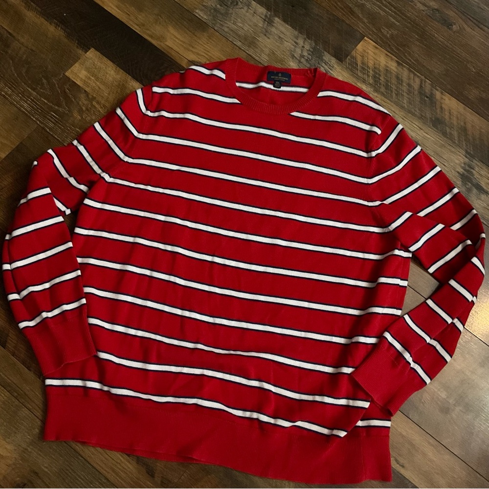 Brooks Brothers Red Striped Cotton Sweater XXL